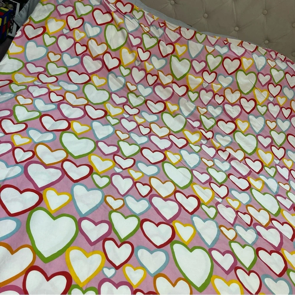 IKEA Hearts Vitaminer Hjarta Pink White Cotton Reversible Duvet Cover Twin